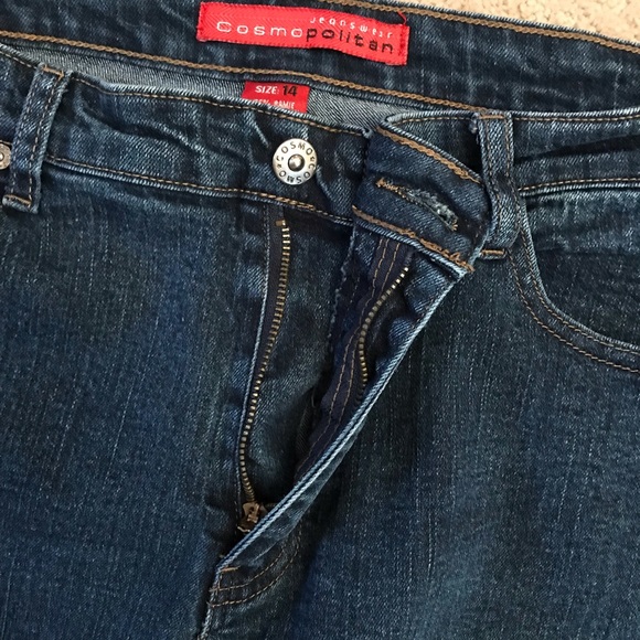 Cosmopolitan Denim Blue Jeans Womens Size 14 Straight Leg Super Stretch - Picture 7 of 13